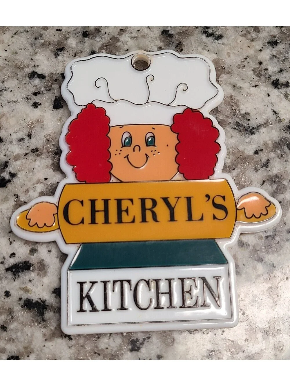 Cheryl’s Kitchen Vintage Plastic Refrigerator Magnet SWIB Taiwan Smiling Chef